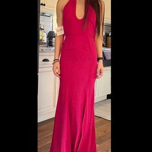 Fame & Partners Halter Hot Pink Dress